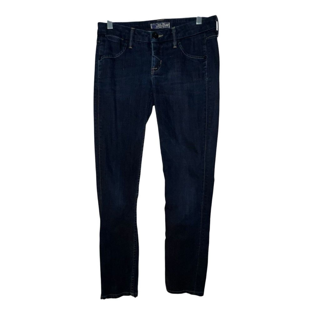 Hudson Women's Jeans Size 27 Straight Leg Dark Wash Blue Low Rise Denim Cotton